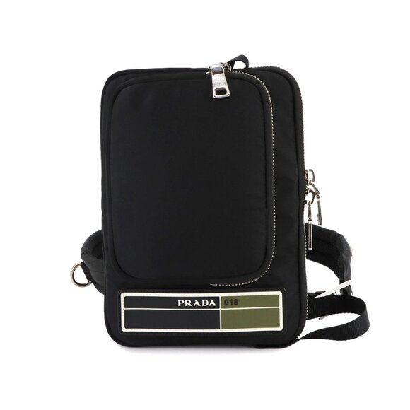 PRADA Shoulder Bag Nylon Leather Black Purse - Picture 1 of 11